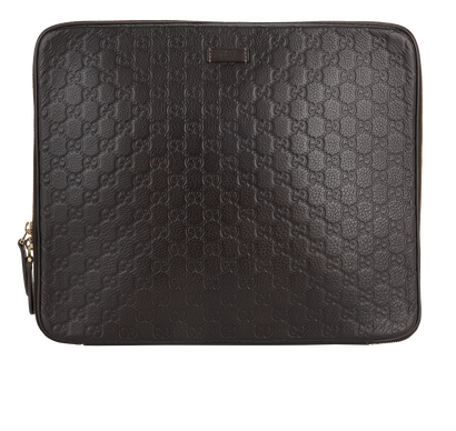 Gucci Guccissima Laptop Case, £250, Accessories, Brown, Leather, Front view